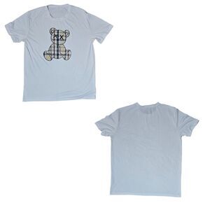 Bear Graphic Printed Short Sleeves T-shirt White XL